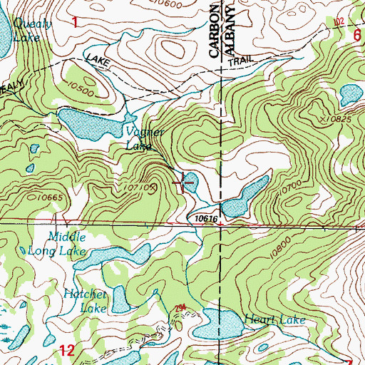 Topographic Map of Vosseller Lake, WY