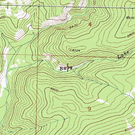 Topographic Map of Aspen Creek, WY