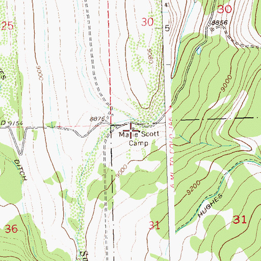 Topographic Map of Marie Scott Camp, CO