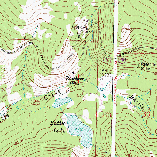 Topographic Map of Doane Creek, WY