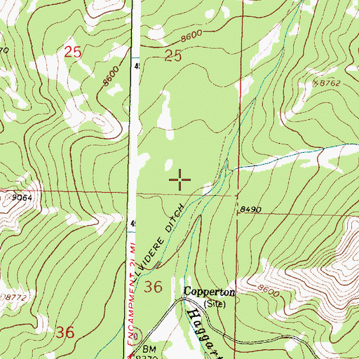 Topographic Map of Green Creek, WY