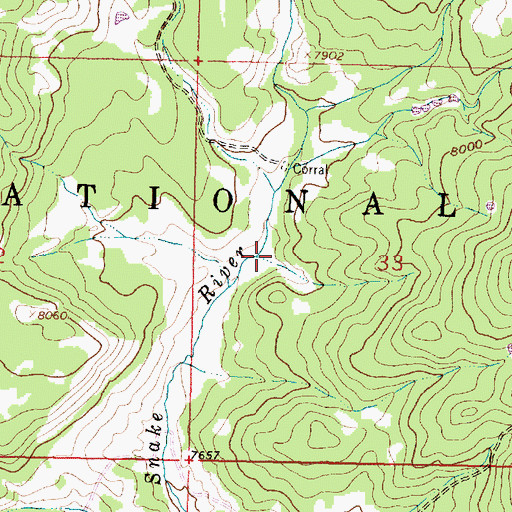 Topographic Map of Mallard Creek, WY