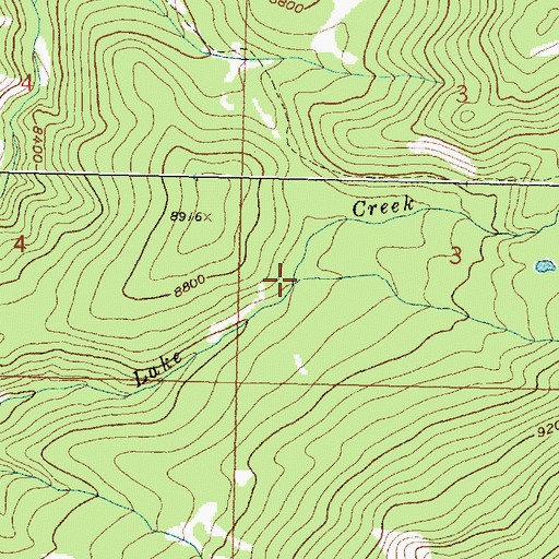 Topographic Map of Meadow Creek, WY