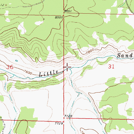 Topographic Map of Wickiup Creek, WY