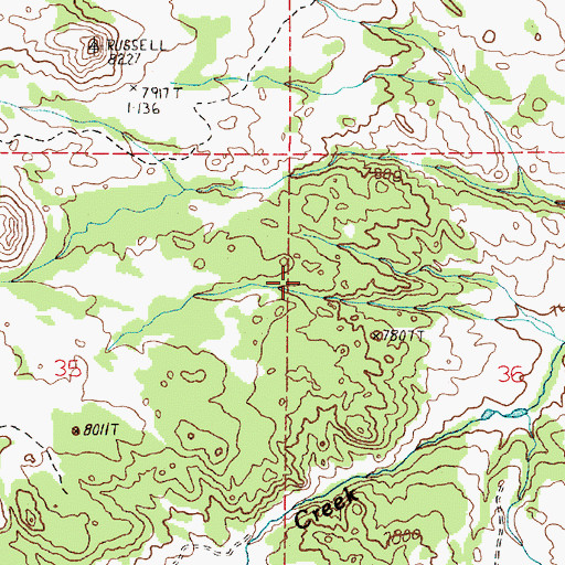 Topographic Map of Van Horn Ridge, WY