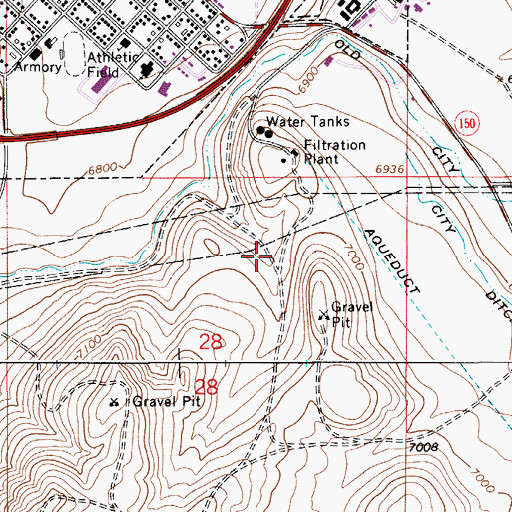 Topographic Map of Front Street Mall, WY