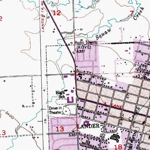 Topographic Map of Squaw Creek Shopping Center, WY