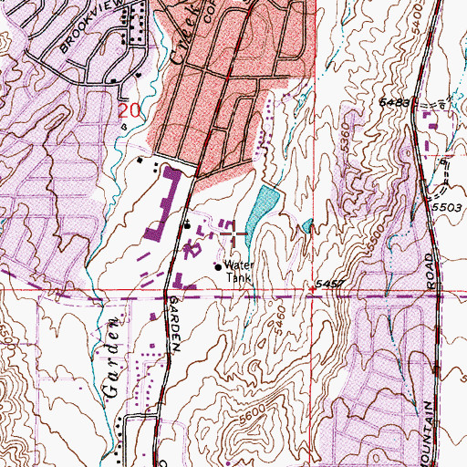 Topographic Map of Sunrise Shopping Center, WY