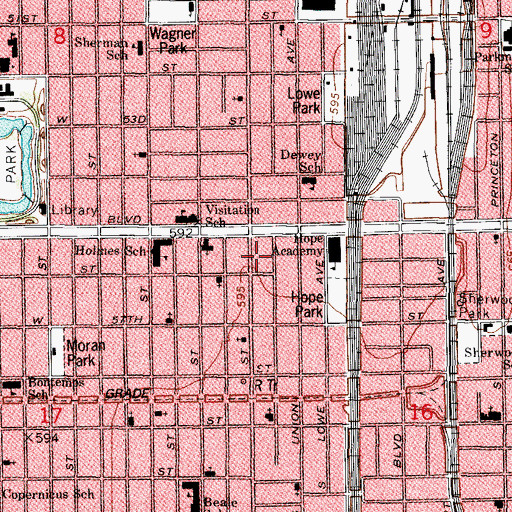 Topographic Map of Alev Rose of Sharon Baptist Church, IL