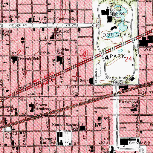 Topographic Map of All Nations Missionary Baptist Church, IL