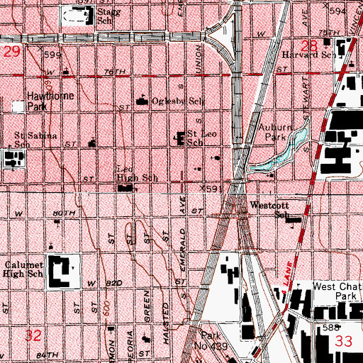 Topographic Map of All Nations Healing Temple, IL