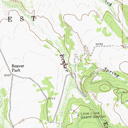 Topographic Map of Spring Creek, CO