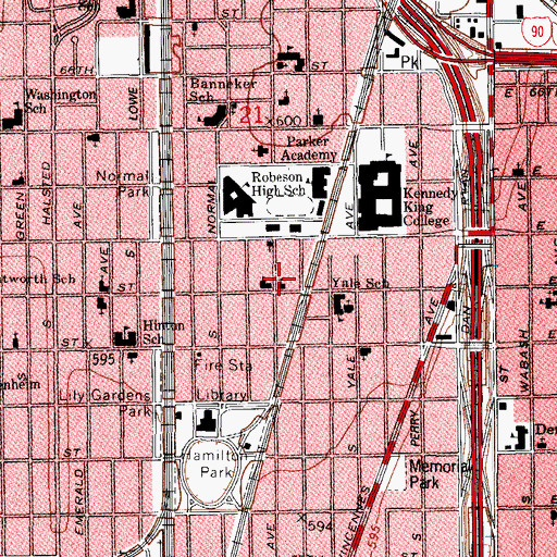Topographic Map of Antioch Baptist Church South, IL