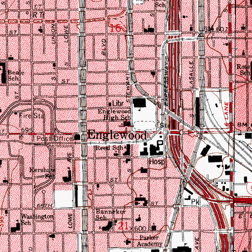 Topographic Map of Antioch Missionary Baptist Church, IL