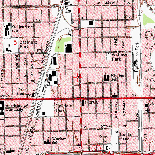 Topographic Map of Baptist Church Without a Spot or Wrinkle, IL