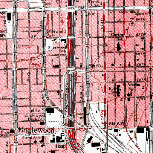 Topographic Map of Beautiful Gate Baptist Church, IL