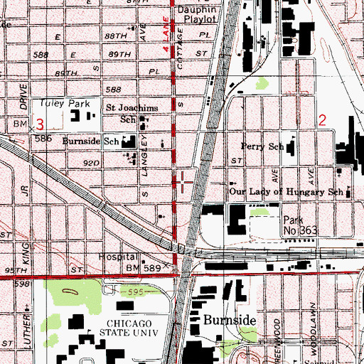 Topographic Map of Bethlehem Star Missionary Baptist Church, IL