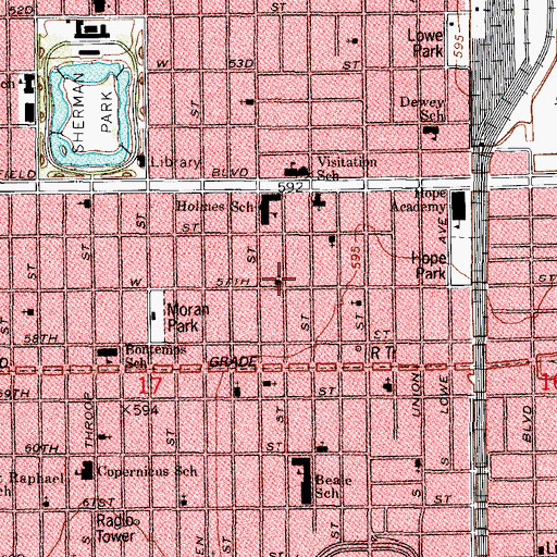 Topographic Map of Bethsaida Missionary Baptist Church, IL
