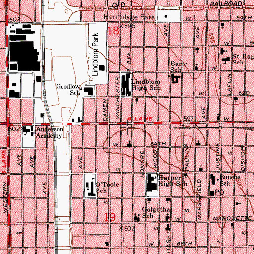 Topographic Map of Bread of Life Missionary Baptist Church, IL