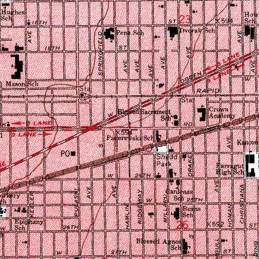 Topographic Map of Brotherly Love Baptist Church, IL