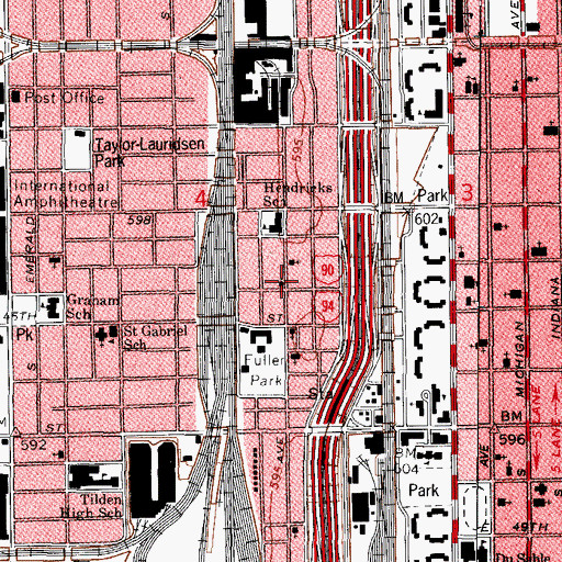 Topographic Map of Calvary Temple Baptist Church, IL