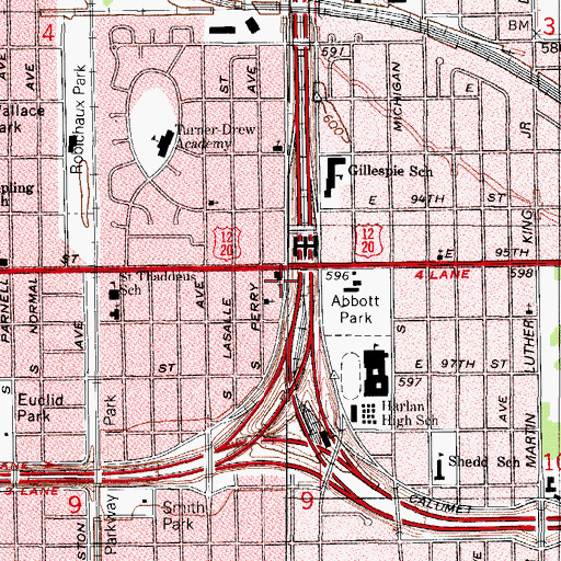 Topographic Map of Christ Temple Missionary Baptist Church, IL