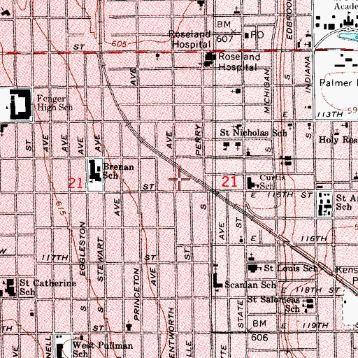Topographic Map of Christian Covenant Baptist Church, IL