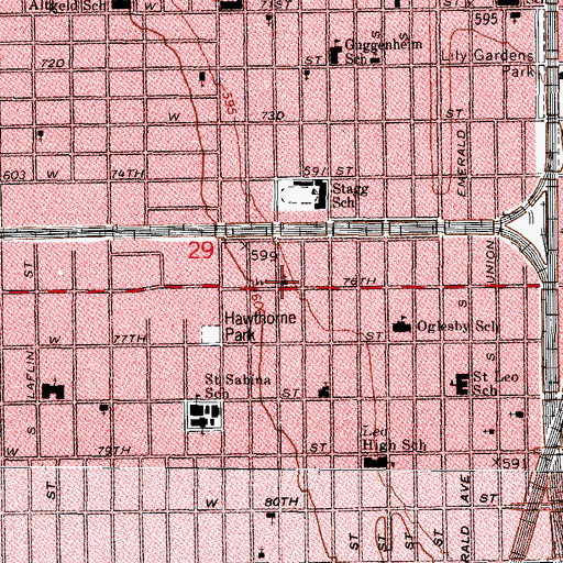 Topographic Map of Christian Hope Missionary Baptist Church, IL