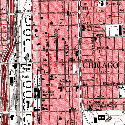 Topographic Map of Christian Tabernacle Baptist Church, IL
