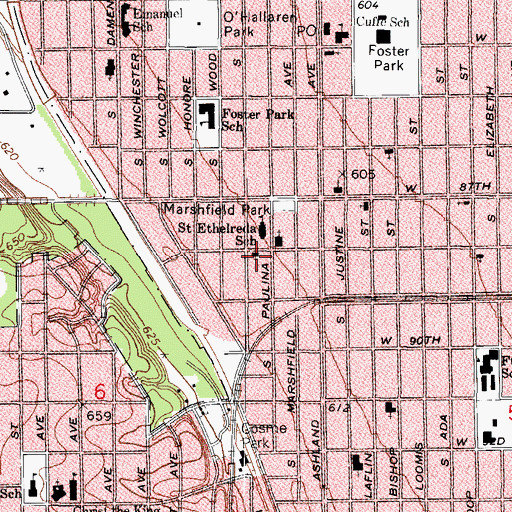 Topographic Map of Christian Youth Missionary Baptist Church, IL