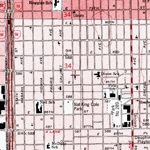 Topographic Map of Come and See Baptist Church, IL