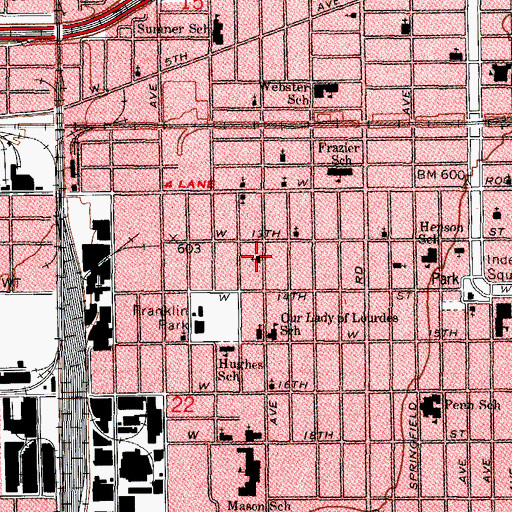 Topographic Map of Commonwealth Baptist Church, IL