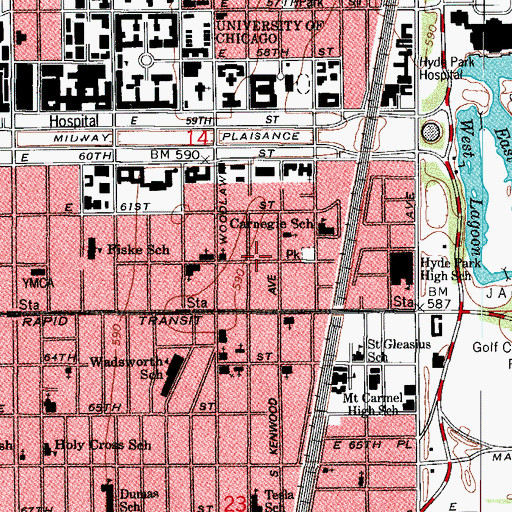 Topographic Map of Concord Baptist Church, IL
