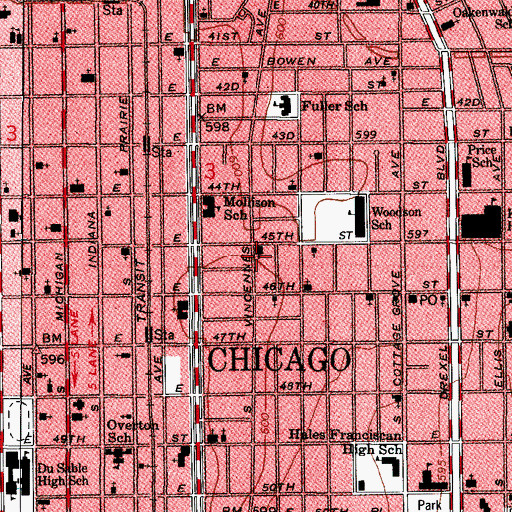Topographic Map of The Ebenezer Baptist Church, IL