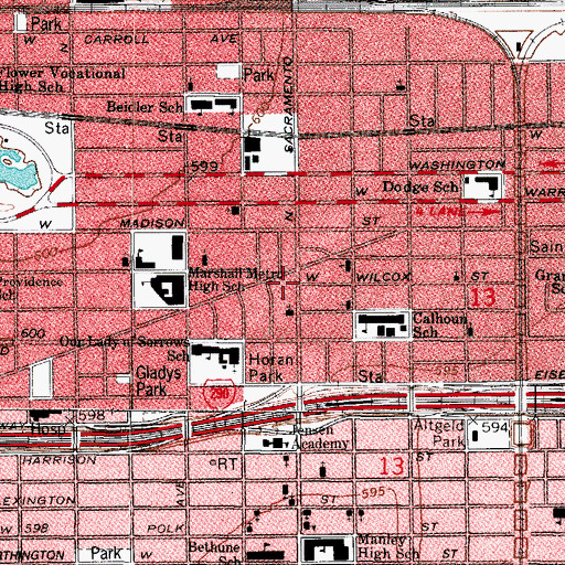 Topographic Map of Emmanuel Baptist Church, IL