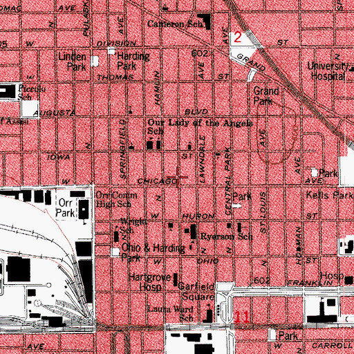 Topographic Map of Faith Tabernacle Baptist Church, IL