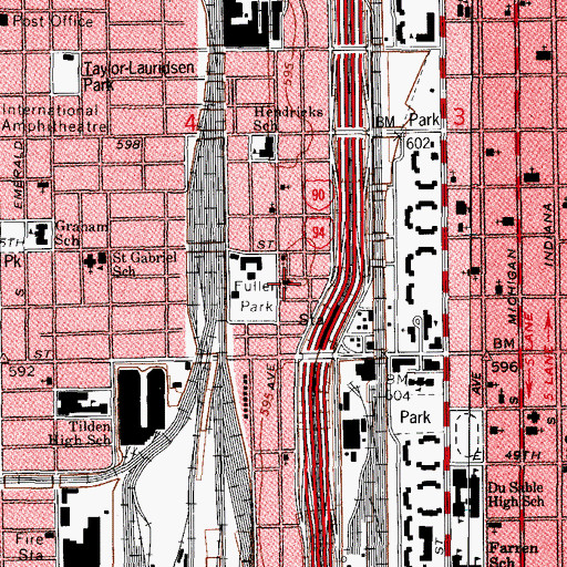 Topographic Map of Fellowship Missionary Baptist Church, IL