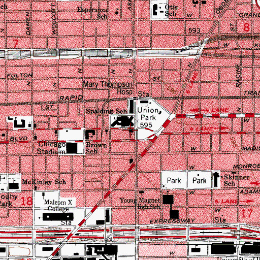 Topographic Map of First Baptist Congregational Church, IL