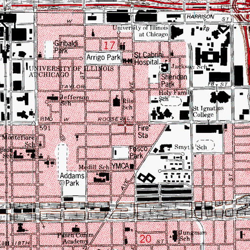 Topographic Map of First Bethel Missionary Baptist Church, IL