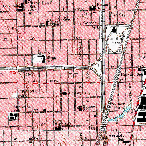 Topographic Map of First Corinthian Baptist Church, IL