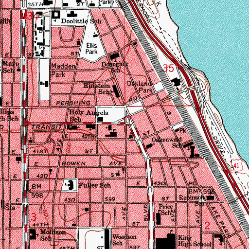 Topographic Map of First Gideon Baptist Church, IL