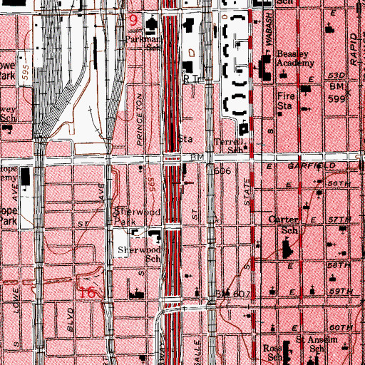 Topographic Map of First Timothy Missionary Baptist Church, IL