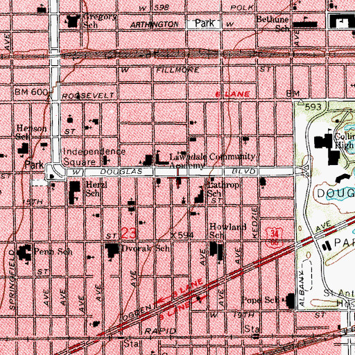 Topographic Map of Friendship Baptist Church, IL