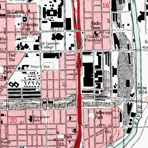 Topographic Map of Gethsemane Missionary Baptist Church, IL