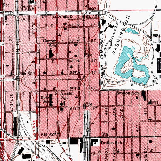 Topographic Map of Glory Bound 4 Baptist Church, IL
