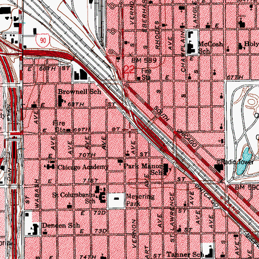 Topographic Map of Grace Fellowship Baptist Church, IL