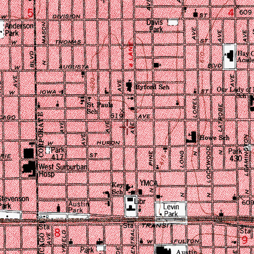 Topographic Map of Greater First Baptist Missionary Baptist Church, IL