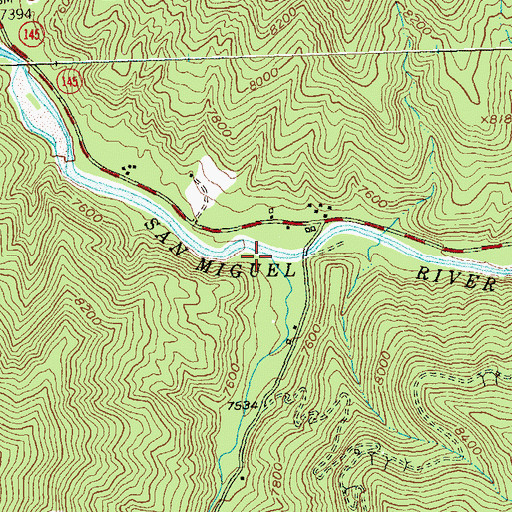 Topographic Map of Fall Creek, CO