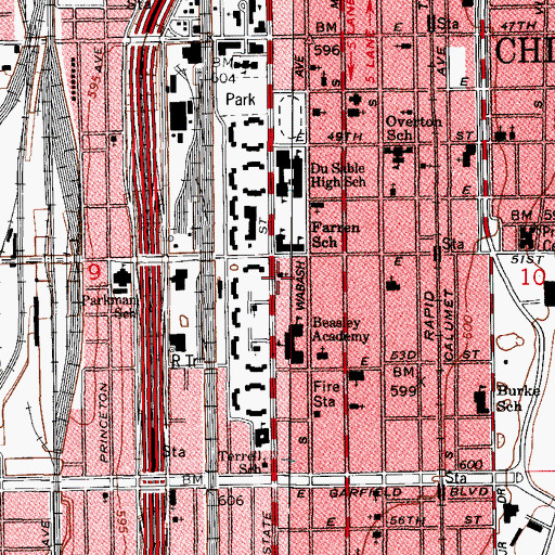 Topographic Map of Greater Harvest Baptist Church, IL