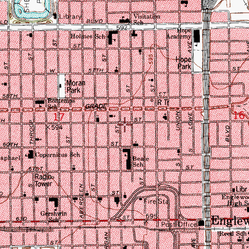 Topographic Map of Greater Hope Missionary Baptist Church, IL